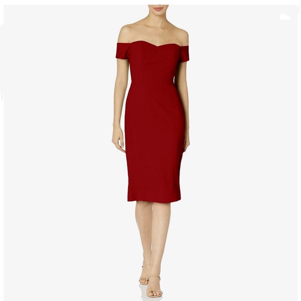 Dress the Population Bailey Off The Shoulder Sweetheart Bodycon Midi Sheath NWT